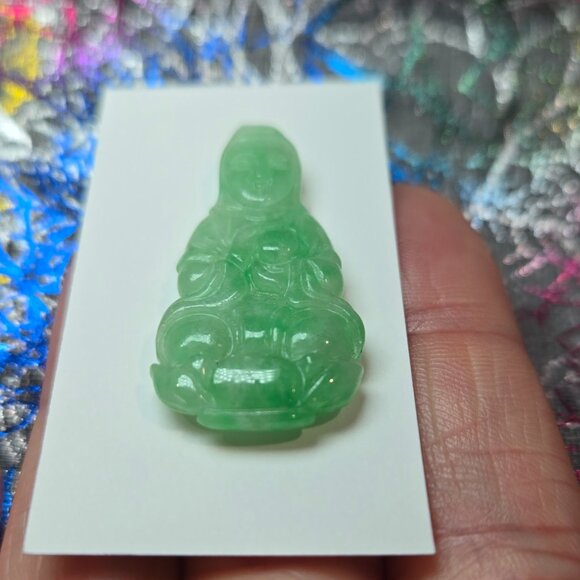 ✨ Goddess of Compassion Jade Pendant – Perfect for DIY Jewelry ✨ - Picture 5 of 7